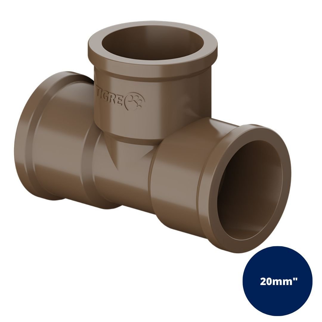 Descubra o incrível Tê PVC Marrom Soldável Tigre 1/2