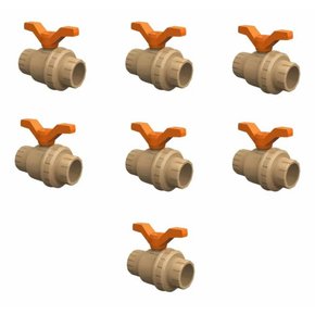 kit 7 registro de esfera soldavel c uniao 50mm tigre