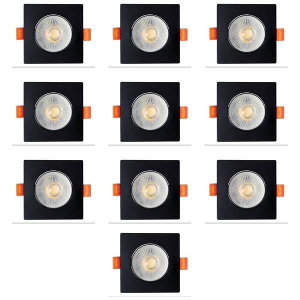 kit 10 spot led embutir quadrado 5w 4000k 400lm bivolt opus 9351