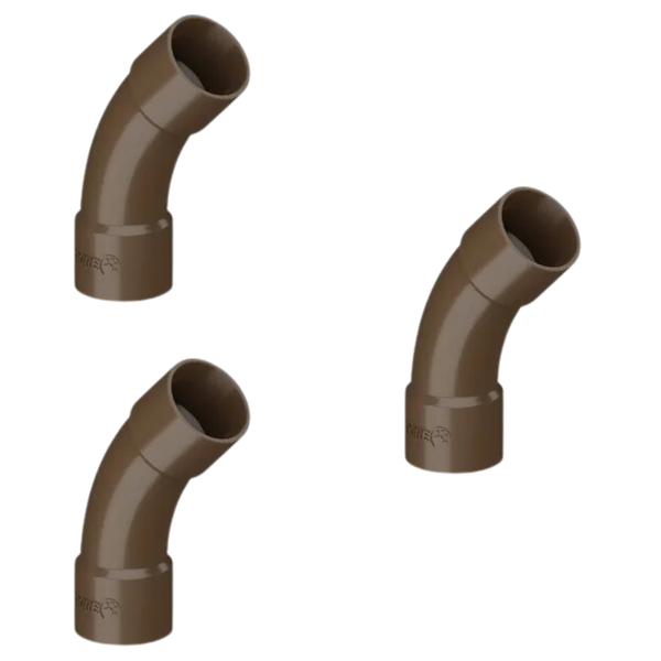 kit 3 curva 45 soldavel 50mm marrom tigre 8143