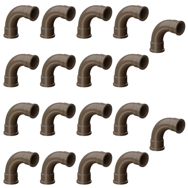 kit 18 curva longa pvc marrom soldavel 50mm 90o tigre 8743