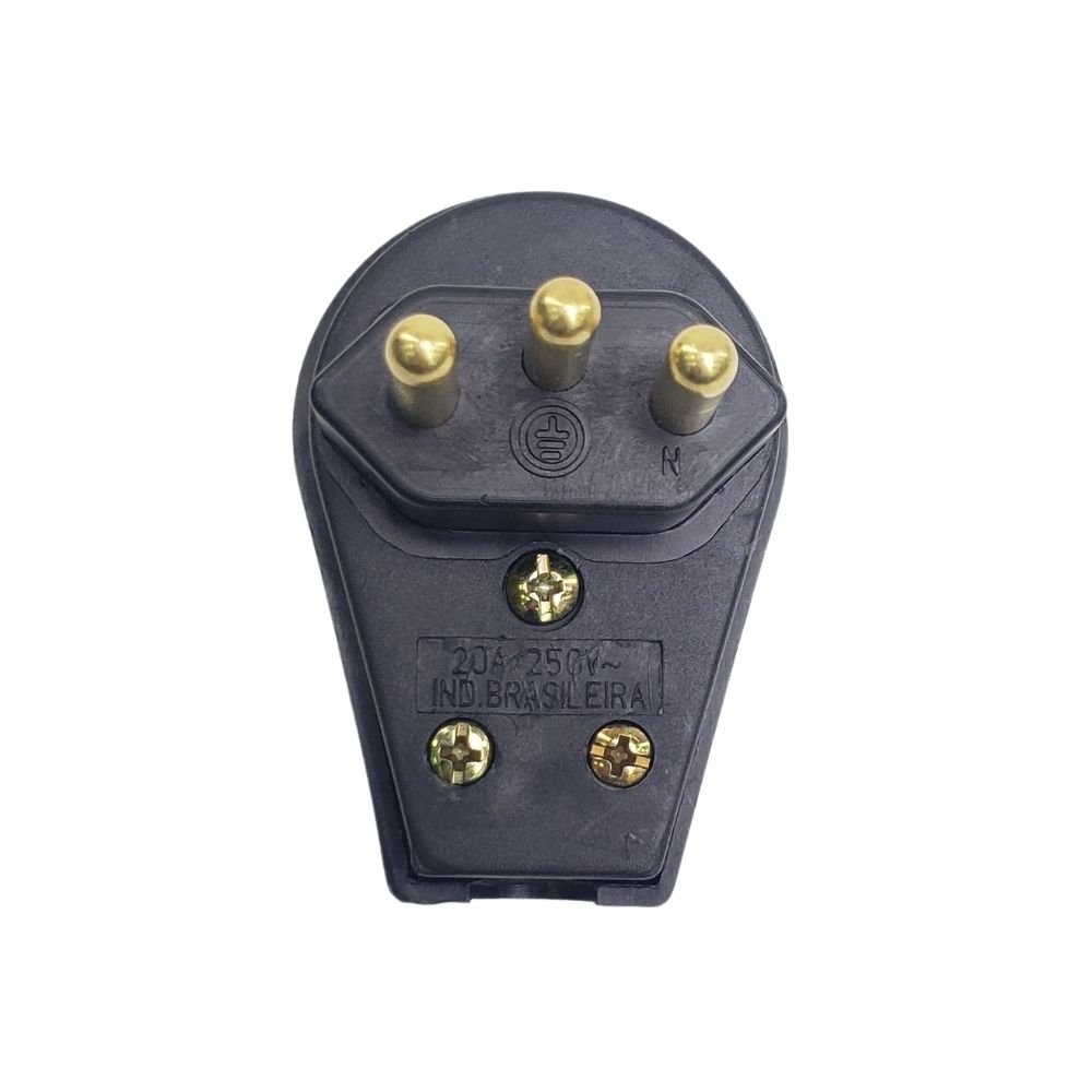 Pino Macho Gigante 2p+t 20a 250v Preto 1419 - Ilumi - Pino macho