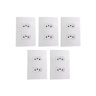 Kit 5 Conjunto 2 Tomadas Ilumi i9 Branco Luxo 2P+T 10A