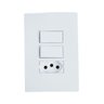 conjunto 2 interruptores simples 10a tomada 10a 250v i9