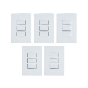 kit 5 conjunto interruptor triplo simples 10a ilumi