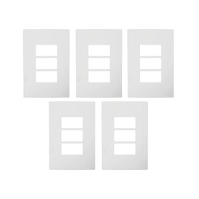 kit 5 placa 4x2 3 posto com suporte branco ilumi i9