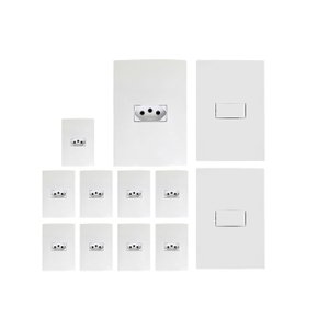 kit 10 conjunto tomada 2 conjunto interruptor 10a ilumi