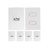 kit 5 conjunto tomada 1 interruptor duplo 10a ilumi