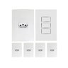 kit 5 conjunto tomada 1 interruptor triplo 10a ilumi