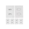 kit 5 tomada dupla 1 interruptor duplo 10a ilumi