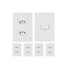 kit 5 tomada dupla 2 conjunto interruptor 10a ilumi