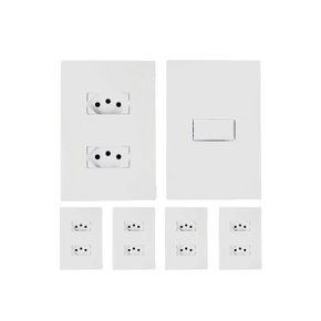 kit 5 tomada dupla 2 conjunto interruptor 10a ilumi