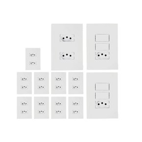 kit 10 tomada dupla 2 interruptor duplo c tomada ilumi