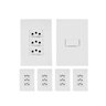 kit 5 tomada tripla 1 conjunto interruptor 10a ilumi
