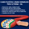 cabo flexivel 1 5mm vermelho 100m sil3