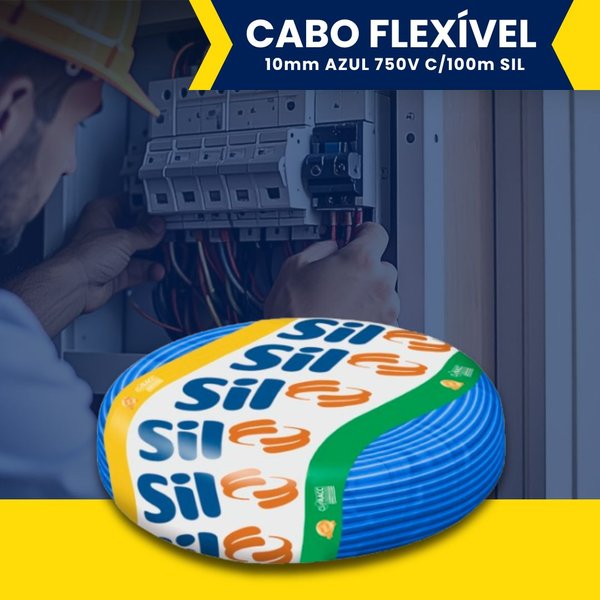 cabo flexivel azul 10mm 100m 750v sil