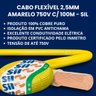 cabo flexivel 2 5mm amarelo 100m 750v sil3