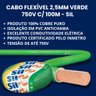 cabo flexivel verde 2 5mm 100m 750v sil3