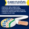 cabo flexivel 6mm branco 100m 750v sil3