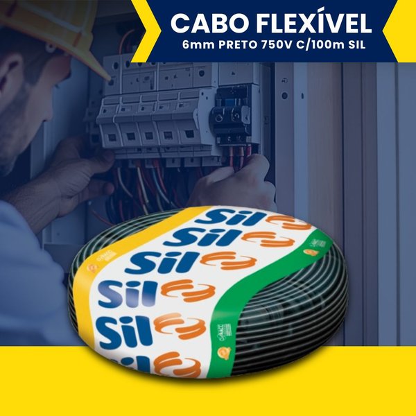 cabo flexivel preto 6mm 100m 750v sil2