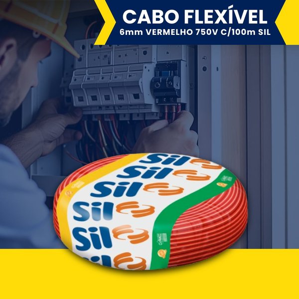 cabo flexivel 6mm vermelho 100m 750v sil2
