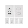 kit 5 tomada tripla 1 interruptor duplo 10a ilumi