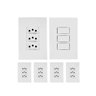 kit 5 tomada tripla 1 interruptor triplo 10a ilumi