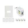 kit 5 placa 4x2 1p c suporte modulo tomada usb 2a ilumi