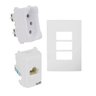 Kit Placa 4x2 RJ45 e Tomadas Ilumi