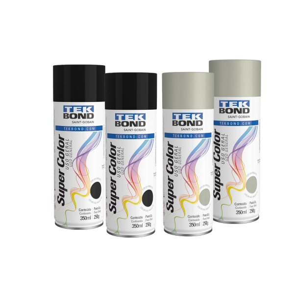 kit tekbond 2 spray preto fosco 2 spray prime fundo