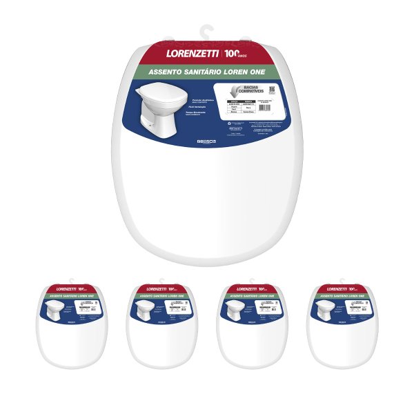 kit 5 assento sanitario loren one branco polipropileno lorenzetti