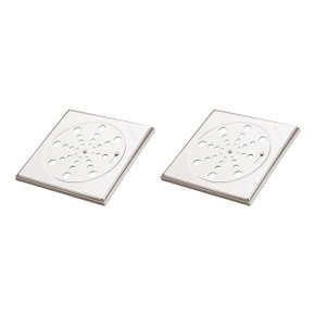 kit 2 grelha quadrada 150mm fecho c moldura aco inox 304 jackwal