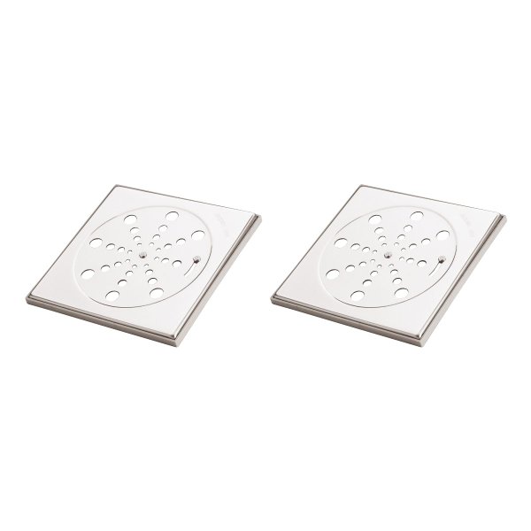 kit 2 grelha quadrada 150mm fecho c moldura aco inox 304 jackwal