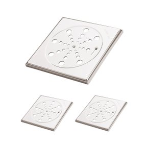 kit 3 grelha quadrada 150mm fecho c moldura aco inox 304 jackwal