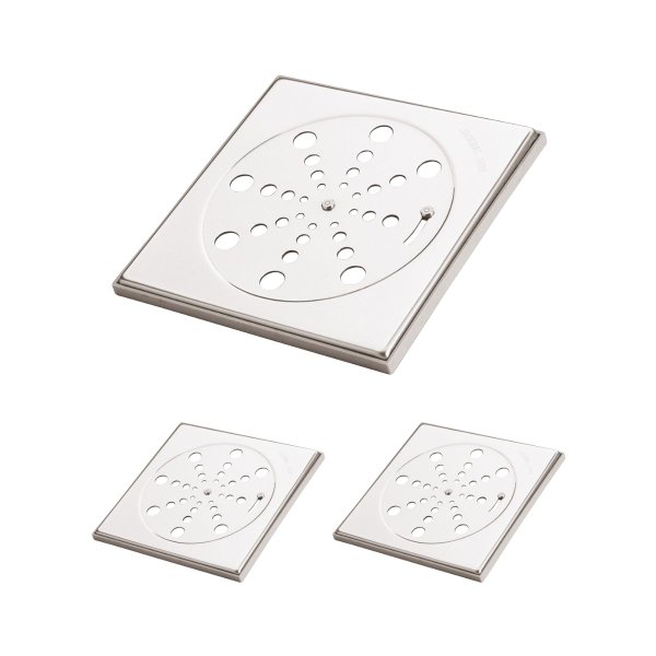 kit 3 grelha quadrada 150mm fecho c moldura aco inox 304 jackwal