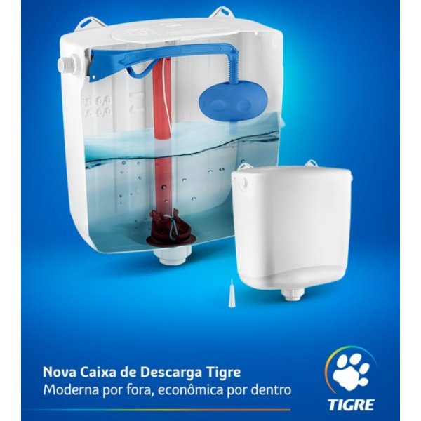 caixa de descarga tigre plastica branco amb 2
