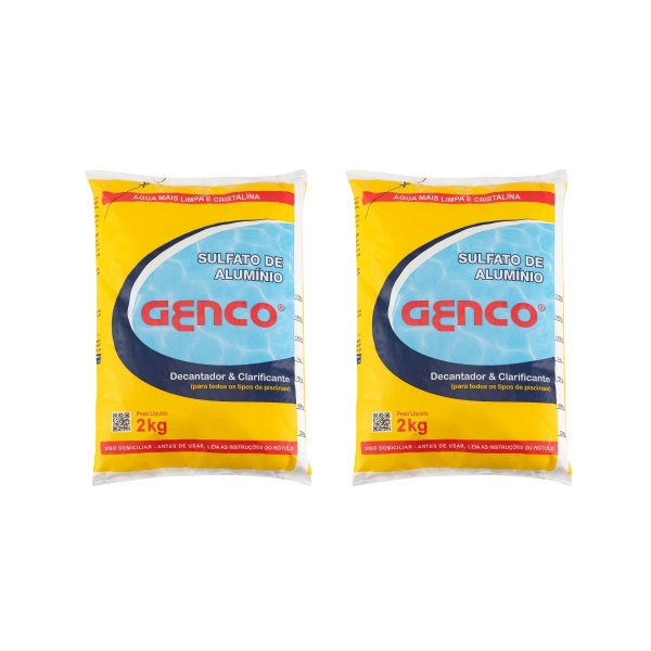 kit 2 sulfato de aluminio decantador clarificante 2kg genco
