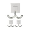 kit 3 cabide tipo gancho duplo p banheiro alpes cromado aquaplas
