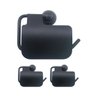 kit 3 porta papel higienico papeleira villa reale black matte