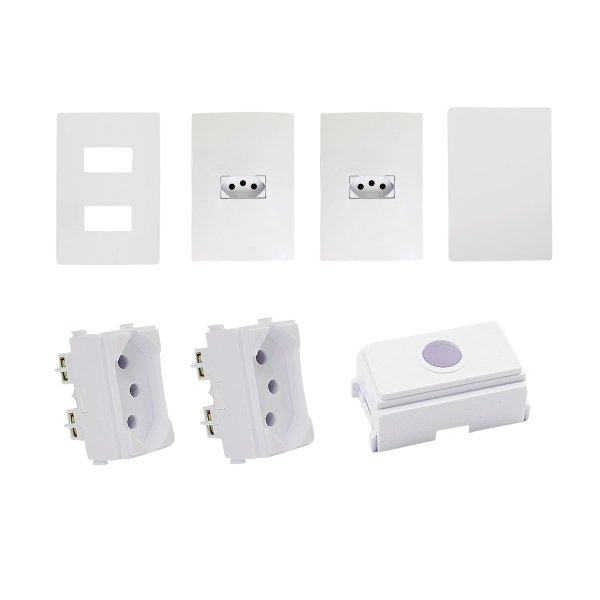 Kit Modulo Tomada e Tampa Cega com 68 ps   Ilumi