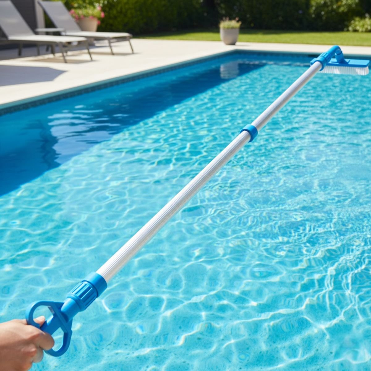 04 cabo haste de aluminio telescopico 4 metros para piscina herbinject